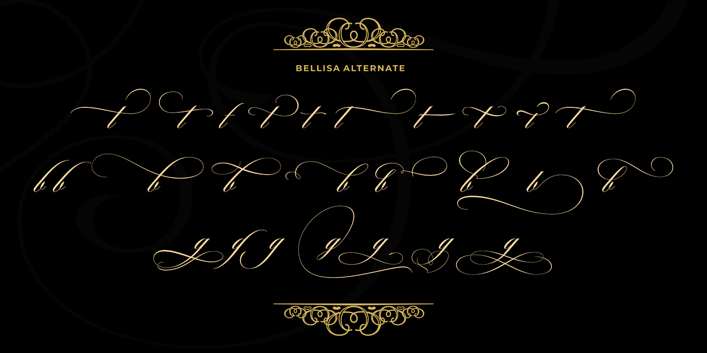 Przykład czcionki Bellisa Script Ornamen